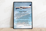 High Flight HD Airplane SIGN-HIGHFLIGHT-HRAIRG9GPA32R - Personalized with Your N#