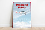 Diamond DA-40 Airplane Metal Sign - Personalized w/ N#