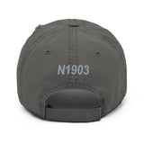 Airplane Embroidered Distressed Cap (AIRJN9GC1B-BLK1) - Personalized with Your N#