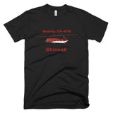 Boeing CH-47D Chinook (Red/Black) Helicopter T-shirt - Personalized with Your N#