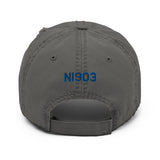 Airplane Embroidered Distressed Cap (AIR1M98LJ-B2) - Personalized with Your N#