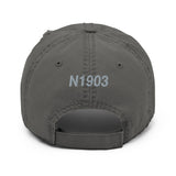 Airplane Embroidered Distressed Cap (AIRG9G15I600-BS1) - Personalized with Your N#