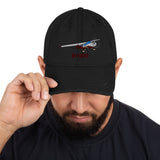 Airplane Embroidered Distressed Cap (AIR35JJ150-R11) - Personalized with Your N#