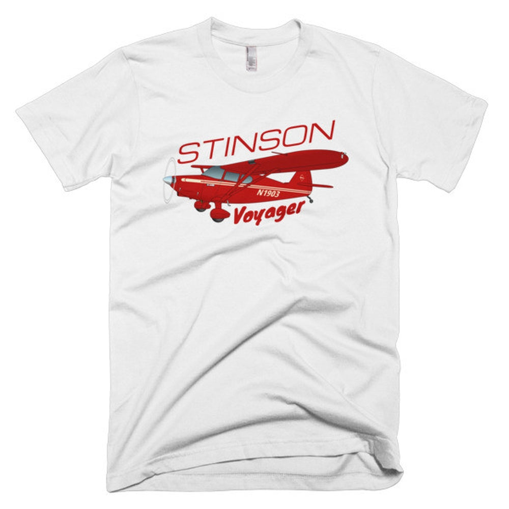 Stinson Voyager (Red) Airplane T-shirt - Personalized with Your N#