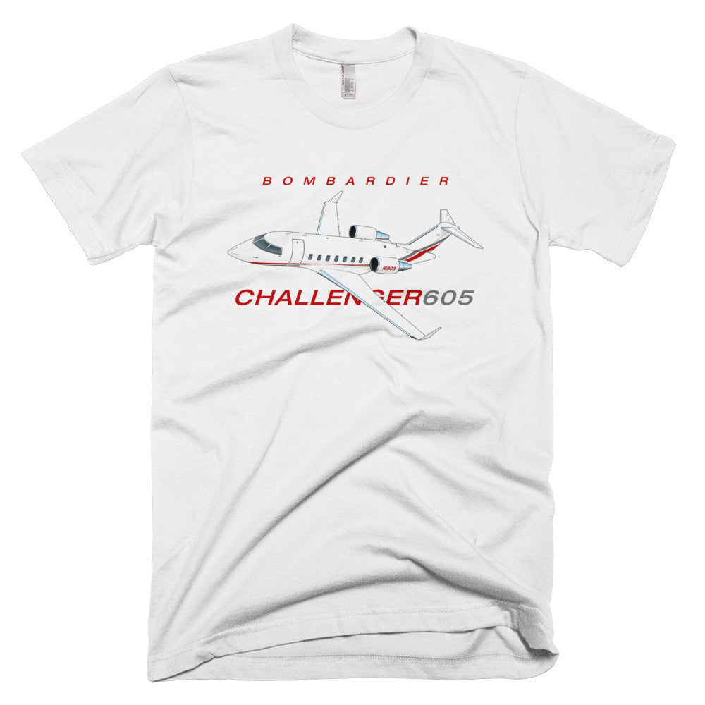 Bombardier Challenger 605 Airplane T-shirt- Personalized with N#