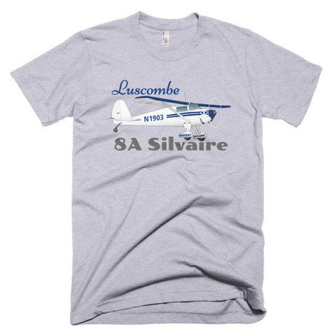 Luscombe 8A Silvaire (Blue) Airplane T-shirt - Personalized with Your N#