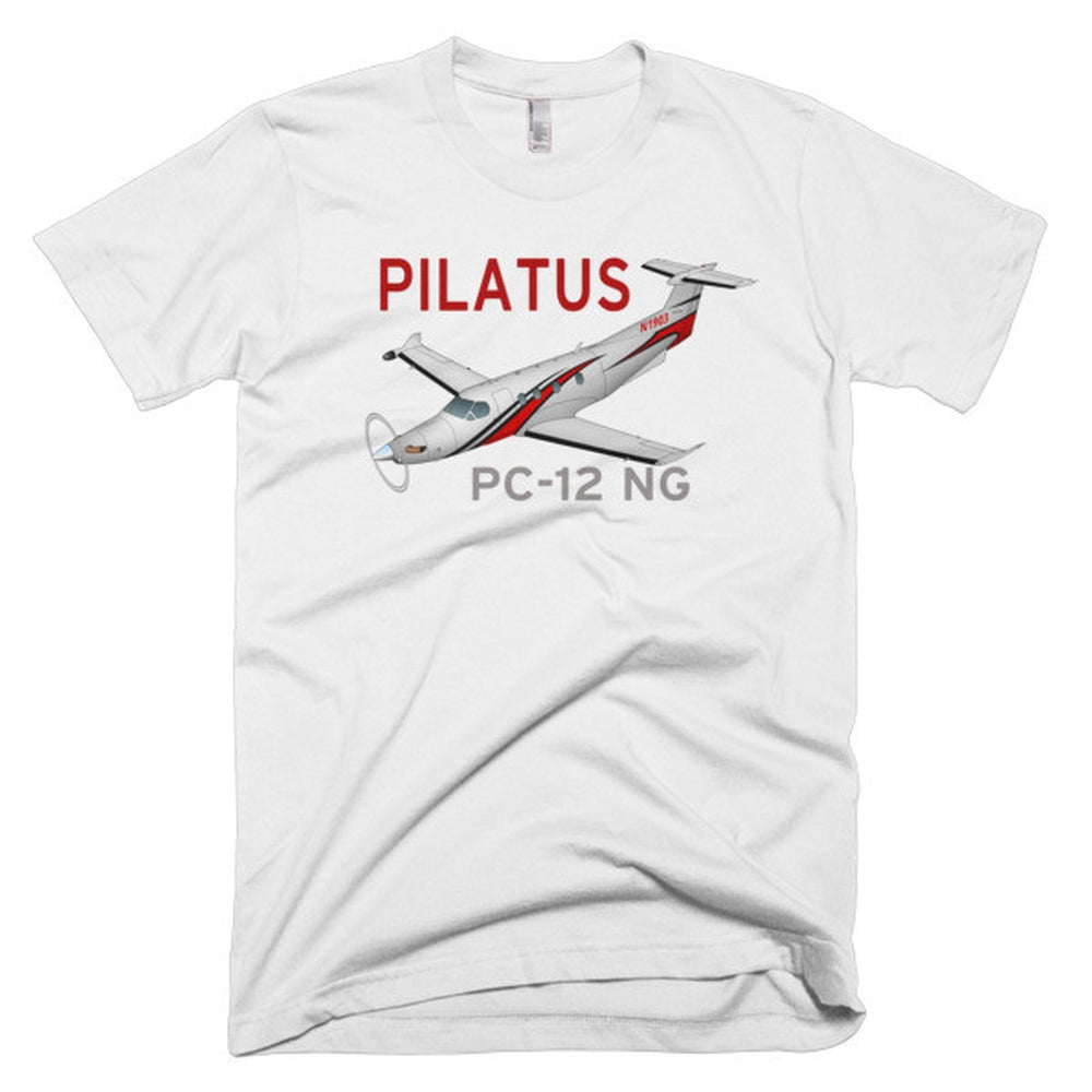 Pilatus PC-12 NG (Red/Black) Airplane T-shirt - Personalized with Your N#