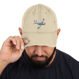 Airplane Embroidered Distressed Cap (AIRIF33FD114A-BG1) - Personalized with Your N#