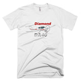 Diamond DA-40 (Red/Silver) Airplane T-shirt- Personalized with N#