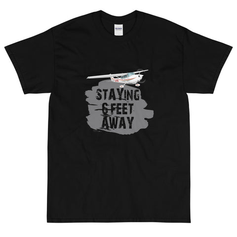 Staying 6 Feet Away - Personalized w/ Your Airplane T- Shirt Navy / 4XL