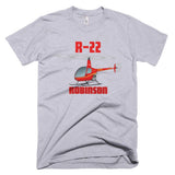Robinson R22 (Red) Helicopter T-shirt - Personalized with Your N#