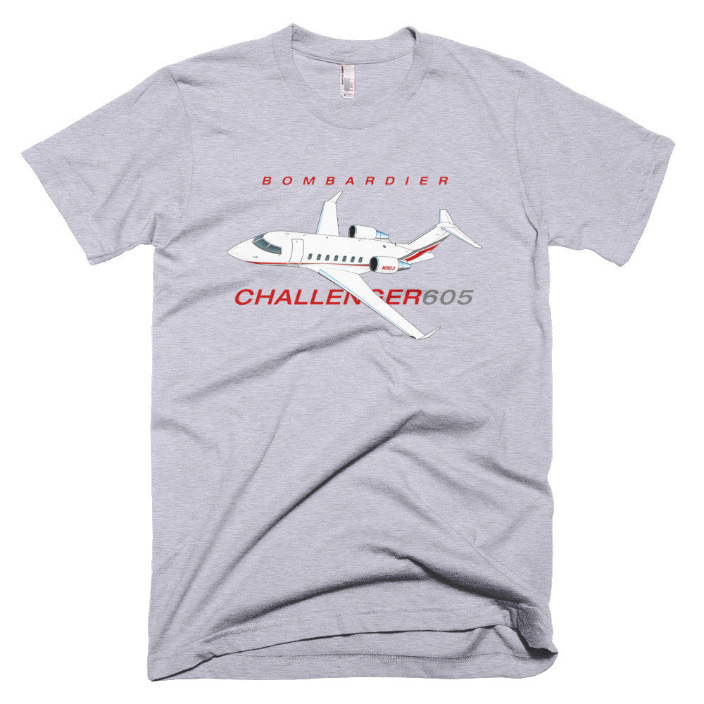 Bombardier Challenger 605 Airplane T-shirt- Personalized with N