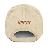 Airplane Embroidered Distressed Cap (AIR7ILK97AA1-OR1) - Personalized with Your N#