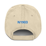 Airplane Embroidered Distressed Cap AIR214KI1-SB1- Personalized with Your N#
