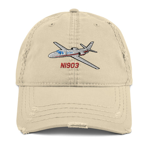 Airplane Embroidered Distressed Cap  AIR35JJ39K1K9FE-RB1 - Personalized w/ Your N#