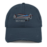 Airplane Embroidered Distressed Cap (AIRCLJ8A-SR1) - Personalized with Your N#