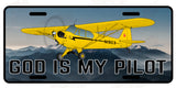 God Is My Pilot Custom 12" x 6" HD Metal License Plate