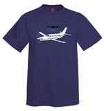 Socata TBM 700 (Blue/Black) Airplane T-Shirt - Personalized with Your N#