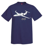 The Learjet 55 "Longhorn" Airplane T-Shirt - Personalized with Your N#