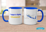 Custom Aviation Accent Ceramic Mug (11oz) - Personalized w/ your Airplane
