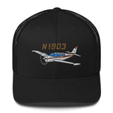 Airplane Embroidered Trucker Cap (AIR2552FEA36-MG1) - Personalized w/ Your N#