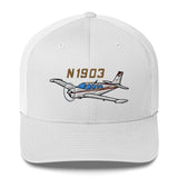 Airplane Embroidered Trucker Cap (AIR2552FEA36-MG1) - Personalized w/ Your N#