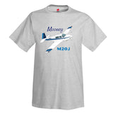 Mooney M20 / M20J (Blue/Black) Airplane T-Shirt - Personalized w/ Your N#