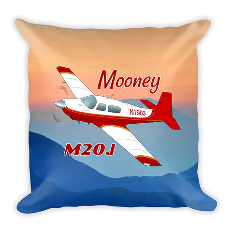 Mooney M20J / 201 Airplane Custom Throw Pillow Case Stuffed & Sewn