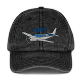 Airplane Embroidered Vintage Cap (AIR2552FEFC33A-BG1) - Personalized