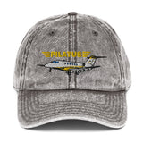 Pilatus Airplane Embroidered Vintage Hat (AIRG9CPC24-GLD) - Add your N#