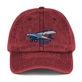Airplane Embroidered Vintage Hat (AIR1M98LJ-B2) - Add your N#