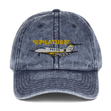 Pilatus Airplane Embroidered Vintage Hat (AIRG9CPC24-GLD) - Add your N#