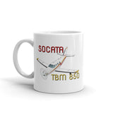 Socata TBM 850 (Maroon/Gold) Airplane Custom Mug - Add your N#