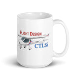 Flight Design CTLSi (Red/Blue) Airplane Custom Mug - Add your N#