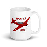 Yakovlev Yak 52 (Red) Airplane Custom Mug - Add your N#