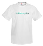 Heartbeat Plane Side View Airplane Aviation T-Shirt